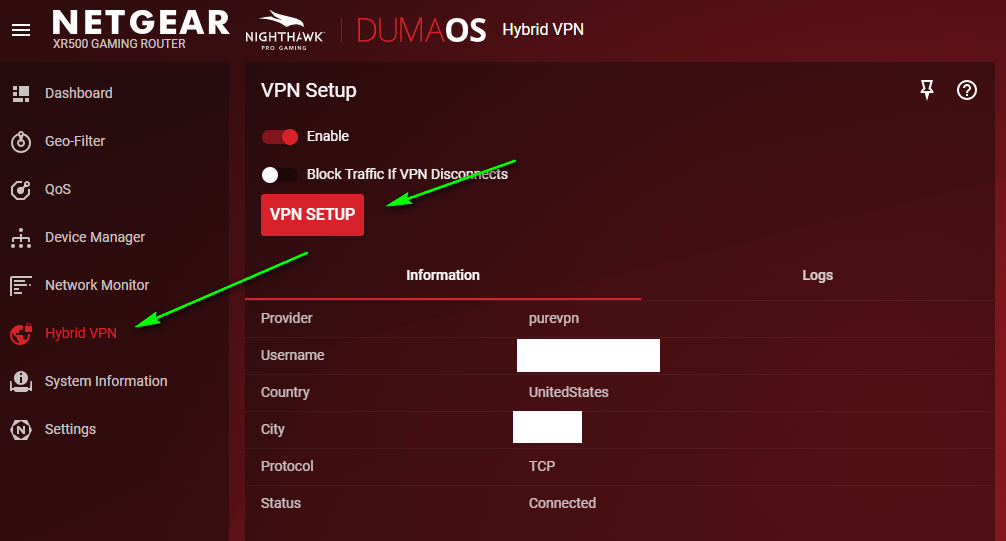 Hybrid VPN on XR500 or XR700 VPN SETUP