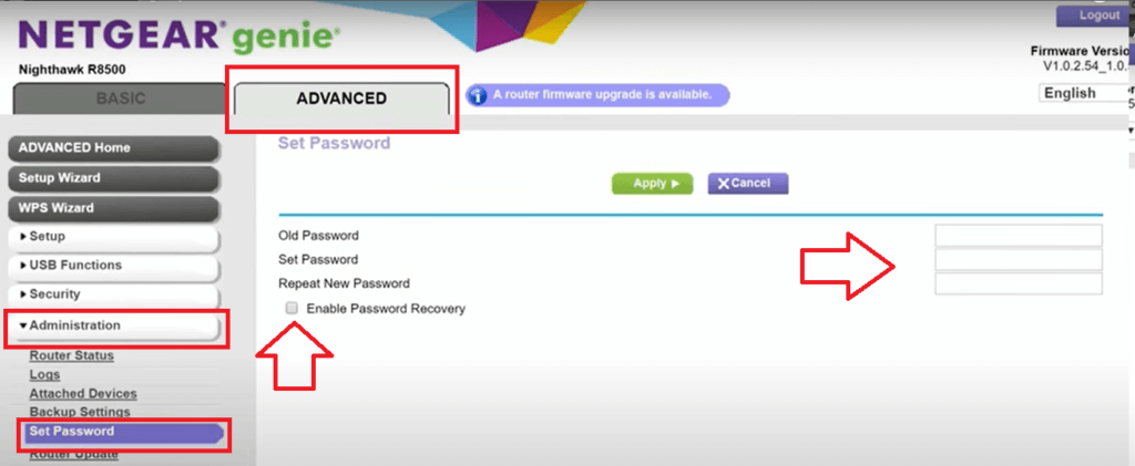 set your preferred password